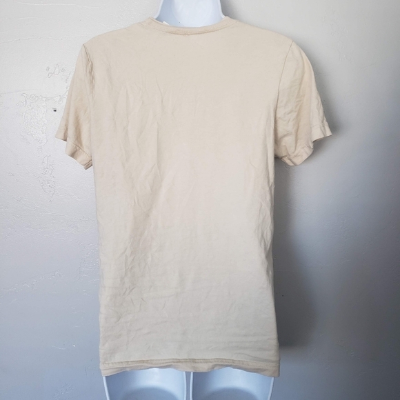 Bella Canvas Small Beige Short Sleeve T-shirt Leopard Heart Graphic Tee Shirt - Picture 5 of 5